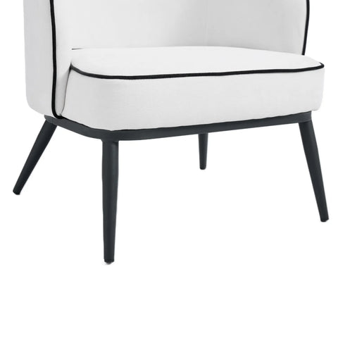 Karoll Cream Accent Chair with Black Metal Frame