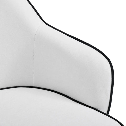 Karoll Cream Accent Chair with Black Metal Frame