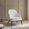 Karoll Cream Accent Chair with Black Metal Frame