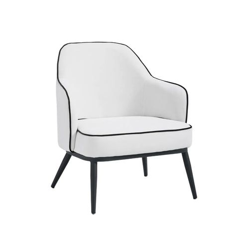 Karoll Cream Accent Chair with Black Metal Frame