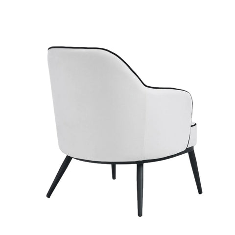 Karoll Cream Accent Chair with Black Metal Frame