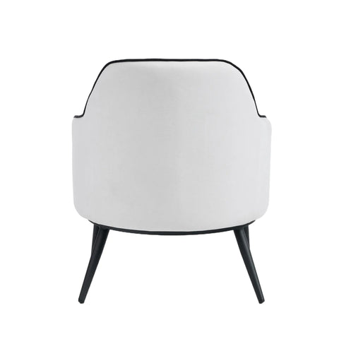 Karoll Cream Accent Chair with Black Metal Frame