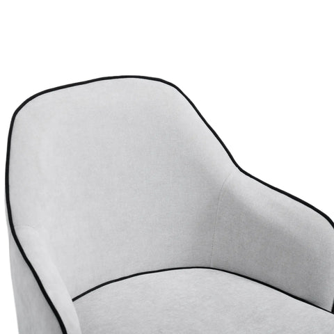 Karoll Light Grey Accent Chair with Black Metal Frame