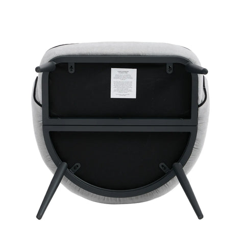 Karoll Light Grey Accent Chair with Black Metal Frame