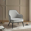 Karoll Light Grey Accent Chair with Black Metal Frame