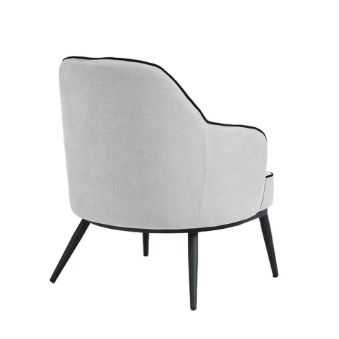 Karoll Light Grey Accent Chair with Black Metal Frame
