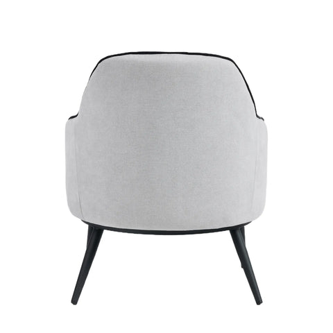 Karoll Light Grey Accent Chair with Black Metal Frame
