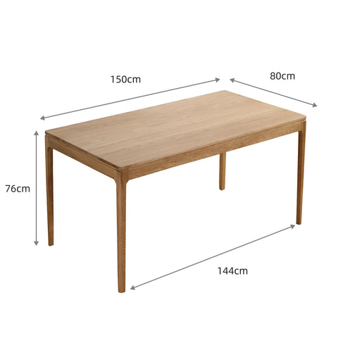 Kinfolk Mid-Century Modern Oak Effect 4-6 Seater Rectangle Wooden Dining Table - 150cm
