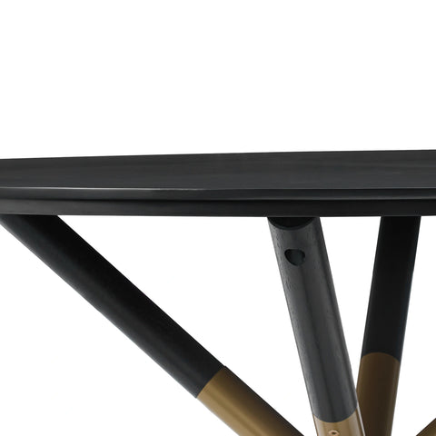Kingsley Black Wooden Top & Metal Base Round Dining Table - 120cm