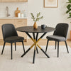 Kingsley Black Wooden Top & Metal Base Round Dining Table - 120cm