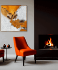 Larvos Volcanic Abstract Oil Painting - Furnt