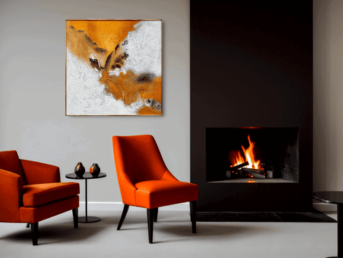 Larvos Volcanic Abstract Oil Painting - Furnt