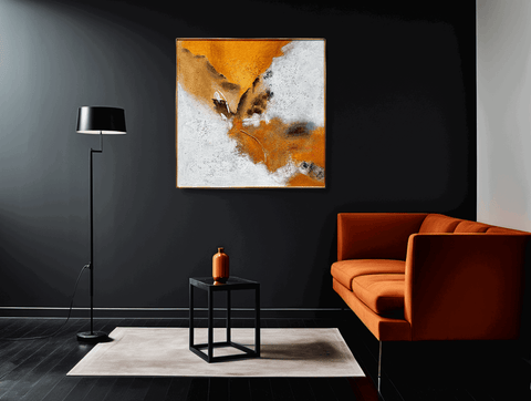 Larvos Volcanic Abstract Oil Painting - Furnt