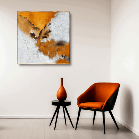 Larvos Volcanic Abstract Oil Painting - Furnt