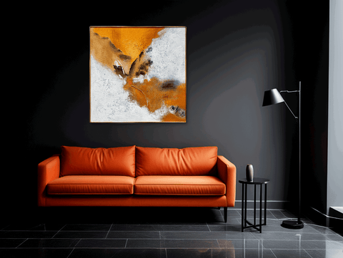 Larvos Volcanic Abstract Oil Painting - Furnt