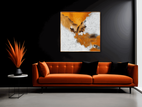 Larvos Volcanic Abstract Oil Painting - Furnt