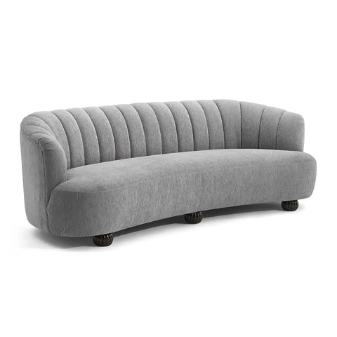 Laura Chenille Curved Anthracite Grey 3 Seater Sofa