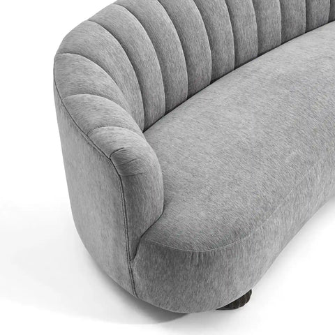 Laura Chenille Curved Anthracite Grey 3 Seater Sofa