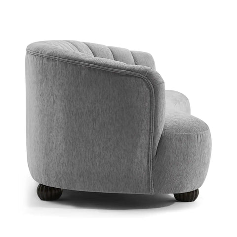 Laura Chenille Curved Anthracite Grey 3 Seater Sofa