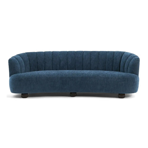 Laura Chenille Curved Anthracite Navy 3 Seater Sofa