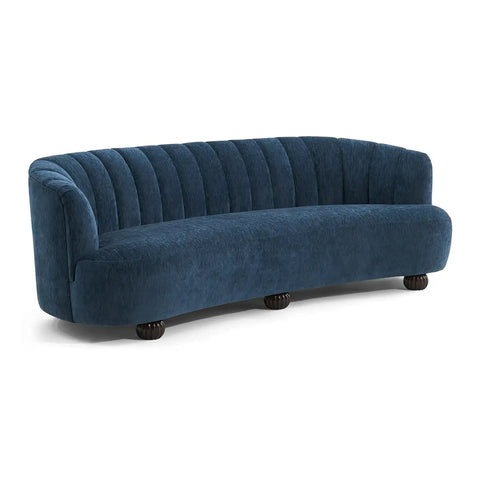 Laura Chenille Curved Anthracite Navy 3 Seater Sofa
