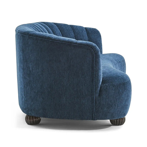 Laura Chenille Curved Anthracite Navy 3 Seater Sofa
