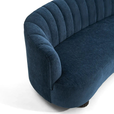 Laura Chenille Curved Anthracite Navy 3 Seater Sofa