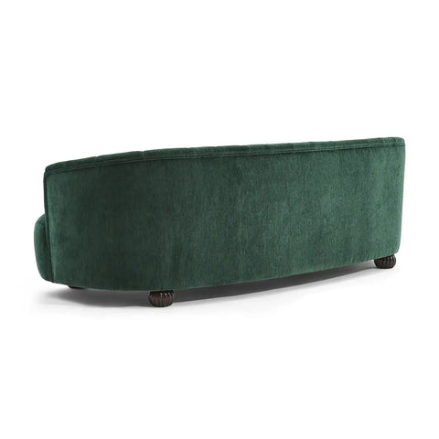 Laura Chenille Curved Anthracite Dark Green 3 Seater Sofa