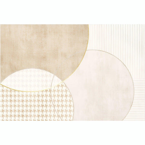 Lightly Textured Geometric Overlay Rug in Cream & Beige - 160 x 200cm - Furnt