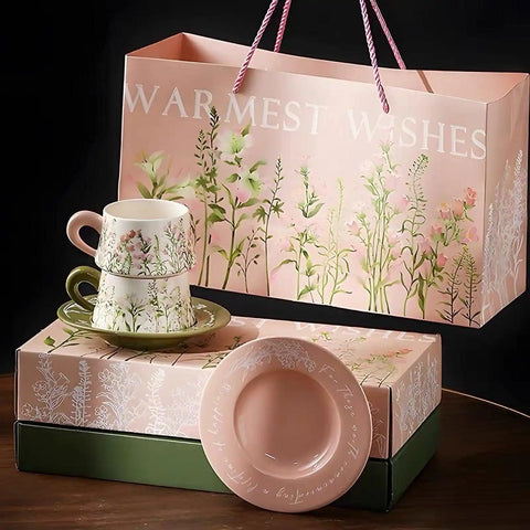 Lily Garden Luxury Couples' Coffee Cup Set - 300ml