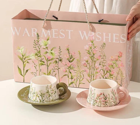 Lily Garden Luxury Couples' Coffee Cup Set - 300ml