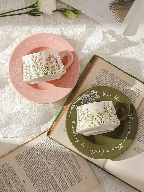 Lily Garden Luxury Couples' Coffee Cup Set - 300ml