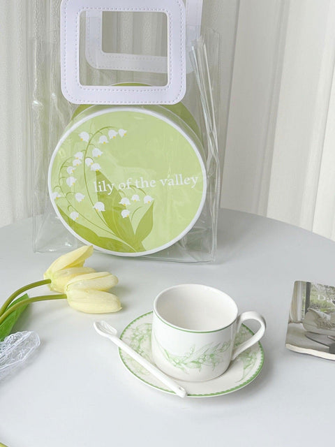 Lily of the Valley Spring Vibe Ceramic Coffee Cup Set - 250ml - Furnt