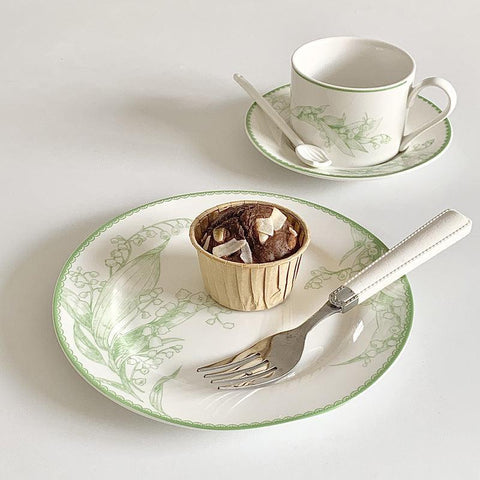 Lily of the Valley Spring Vibe Ceramic Coffee Cup Set - 250ml - Furnt