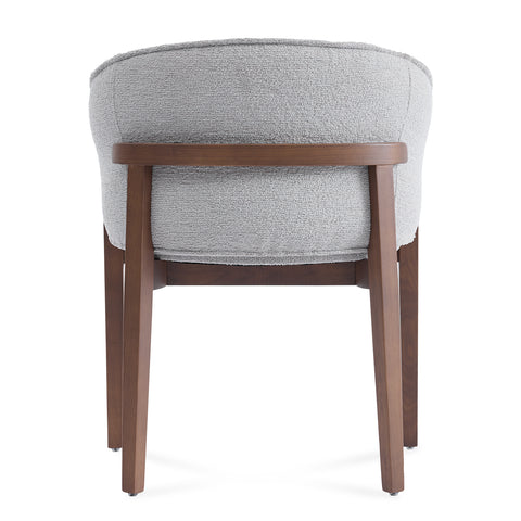 Lucent Dining Chair, Walnut Effect Ash Solid Wood | Light Grey Bouclé Fabric