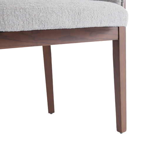 Lucent Dining Chair, Walnut Effect Ash Solid Wood | Light Grey Bouclé Fabric