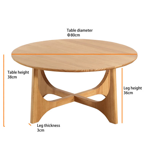Lumi Oak Round Wooden Coffee Table