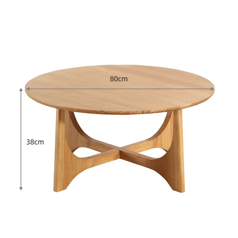 Lumi Oak Effect Round Wooden Coffee Table