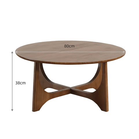 Lumi Walnut Effect Round Wooden Coffee Table