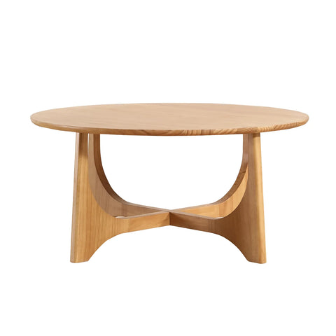 Lumi Oak Round Wooden Coffee Table