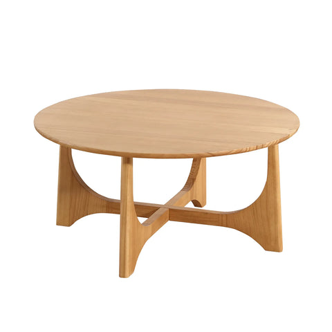 Lumi Oak Round Wooden Coffee Table