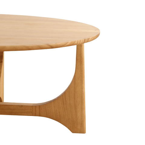 Lumi Oak Round Wooden Coffee Table