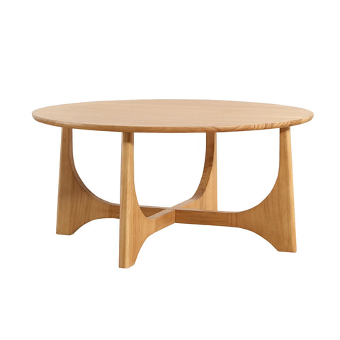 Lumi Oak Round Wooden Coffee Table