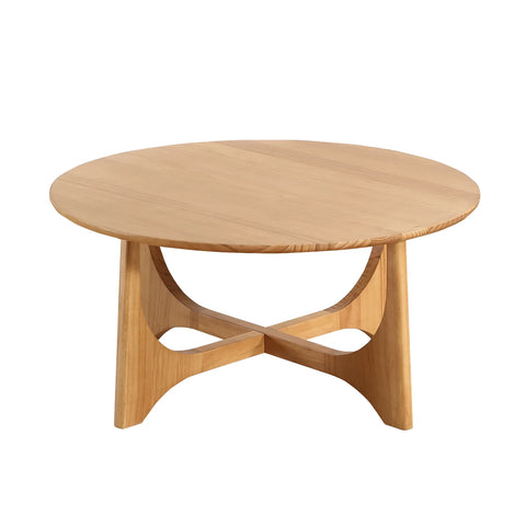 Lumi Oak Round Wooden Coffee Table