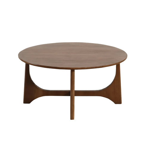 Lumi Walnut Round Wooden Coffee Table