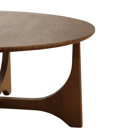 Lumi Walnut Round Wooden Coffee Table