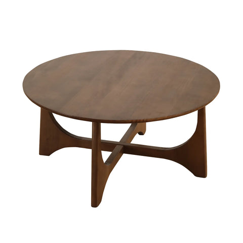 Lumi Walnut Round Wooden Coffee Table