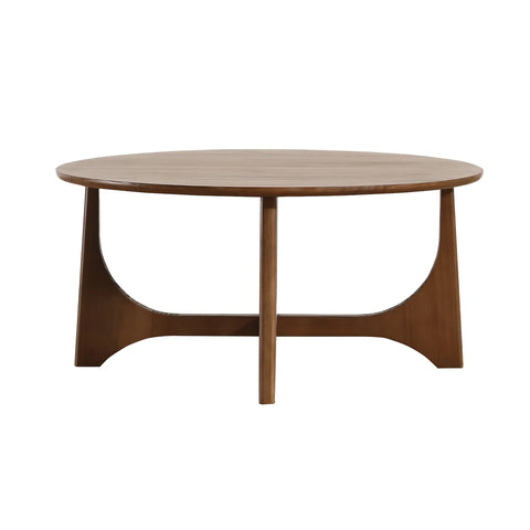 Lumi Walnut Round Wooden Coffee Table