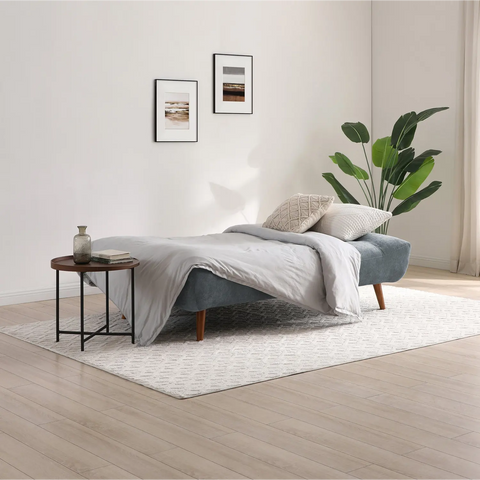 Lux Sofa Bed in Washed Olive Chenille, Terracotta Chenille or Denim Chenille