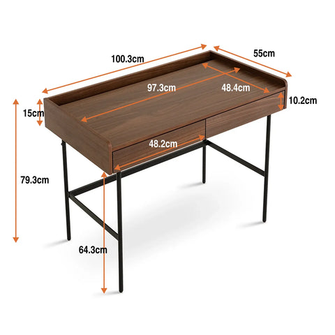 Meadow Walnut Effect 2 Drawers Dressing Table